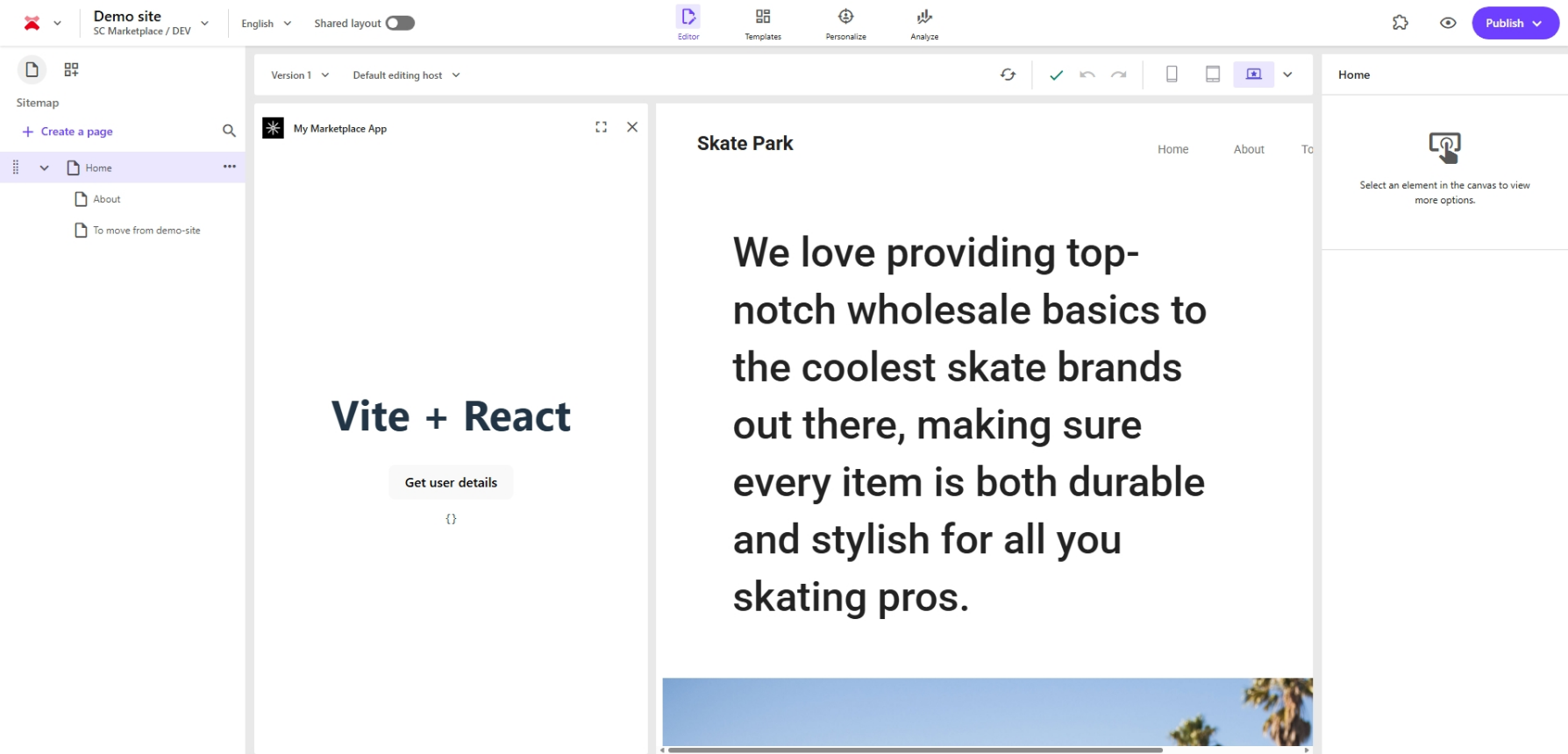 Example Sitecore Marketplace App